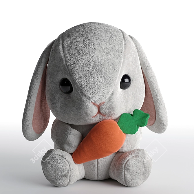 Rabbit Toy with Hair Fur 3D model image 2