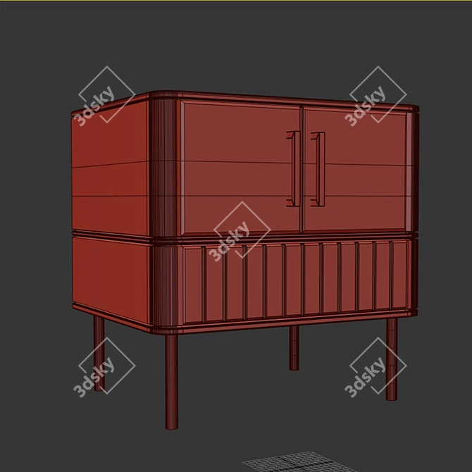 Contemporary Designer Nightstand 3D model image 3