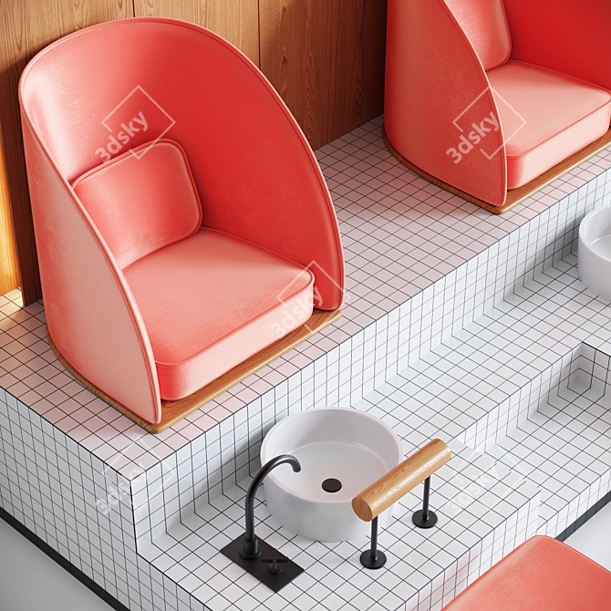 Professional Pedicure Podium Set 3D model image 3