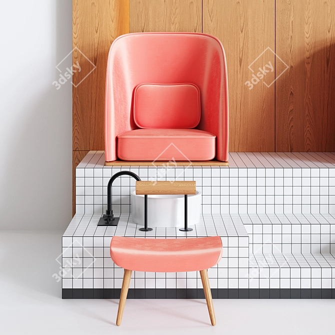 Professional Pedicure Podium Set 3D model image 4