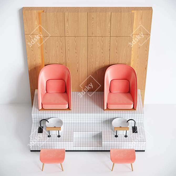 Professional Pedicure Podium Set 3D model image 6