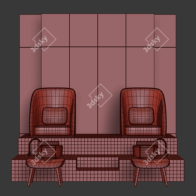 Professional Pedicure Podium Set 3D model image 7