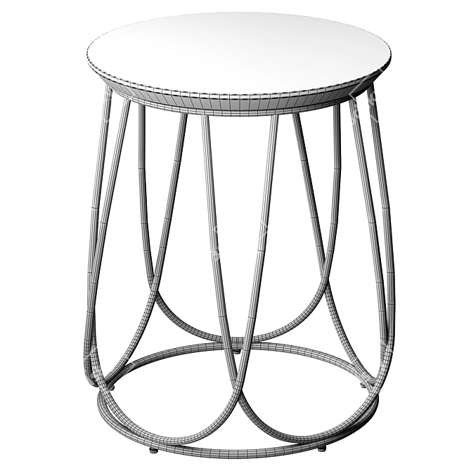 Modern Round Side Table HOUSTON 3D model image 3