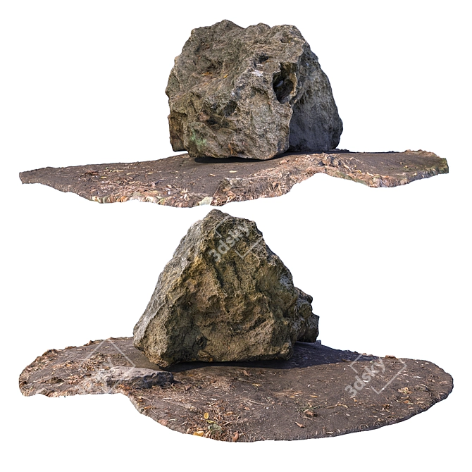 Decorative Park Stone Set 3D model image 2