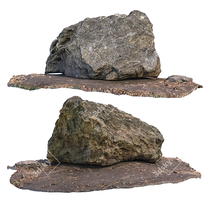 Decorative Park Stone Set 3D model image 3