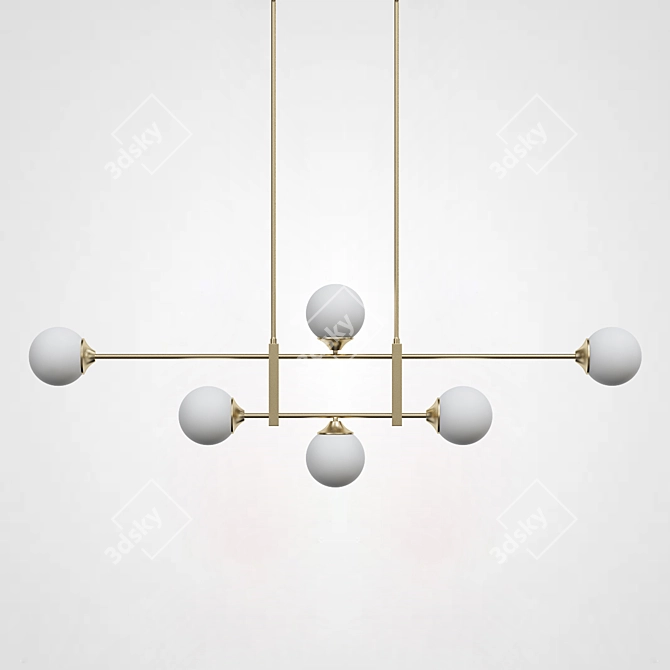 Two-tiered Glass Pendant Lighting 3D model image 3