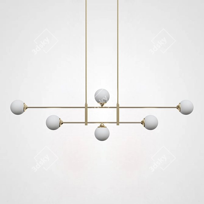 Two-tiered Glass Pendant Lighting 3D model image 4