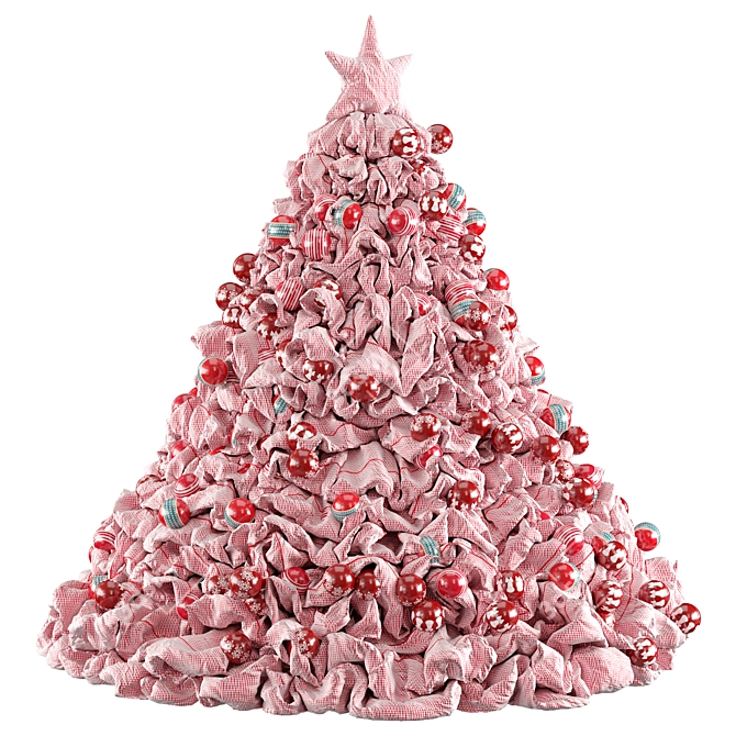 Fabric Christmas Tree Decoration 3D model image 1