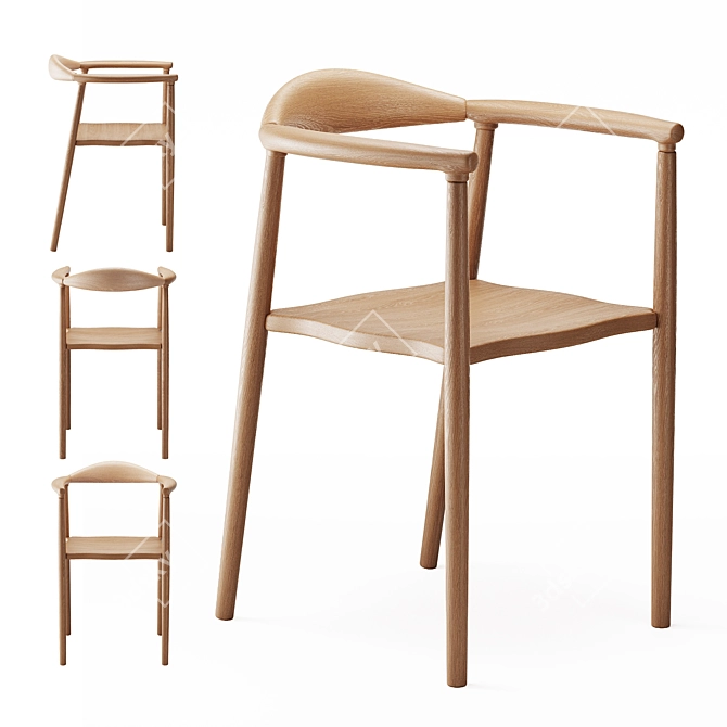 Elegant Koyori Armchair in Russian Style 3D model image 1