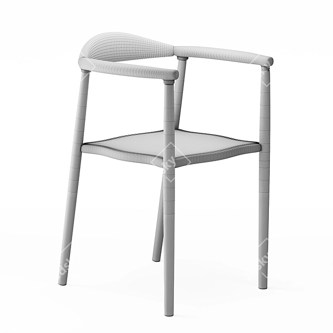 Elegant Koyori Armchair in Russian Style 3D model image 3