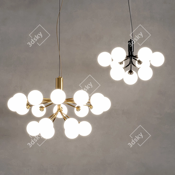 Sleek Danna Chandelier, Vray & Corona 3D model image 2