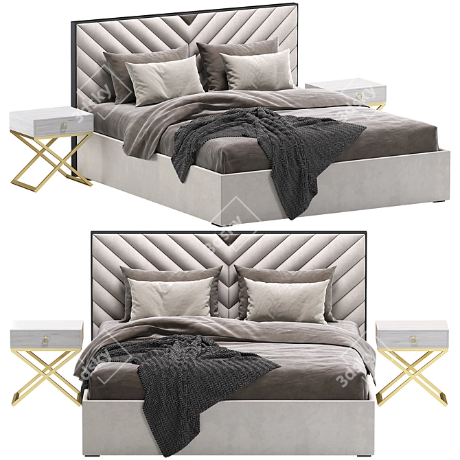 Luxury Perris Bed Design 3D model image 1