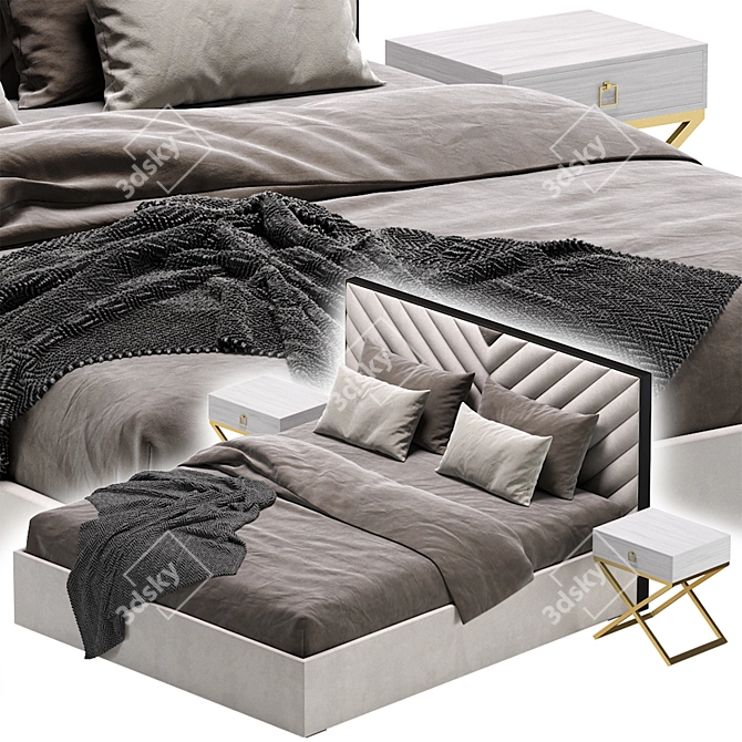 Luxury Perris Bed Design 3D model image 2