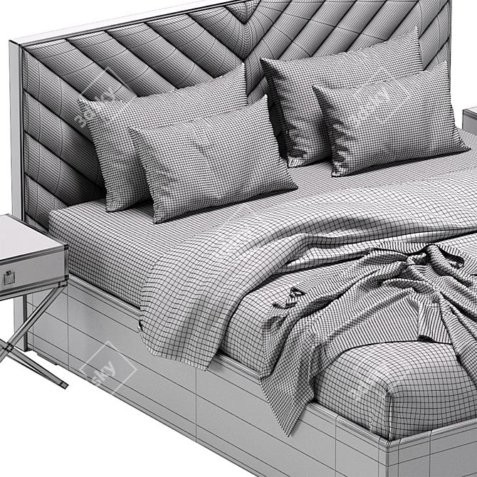 Luxury Perris Bed Design 3D model image 4