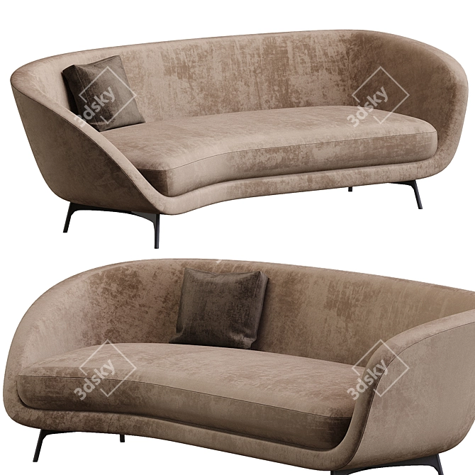 Elegant and Timeless Sofa 3D model image 1