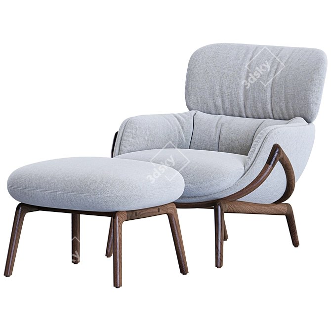 Elysia Armchair & Nino Ottoman 3D model image 2