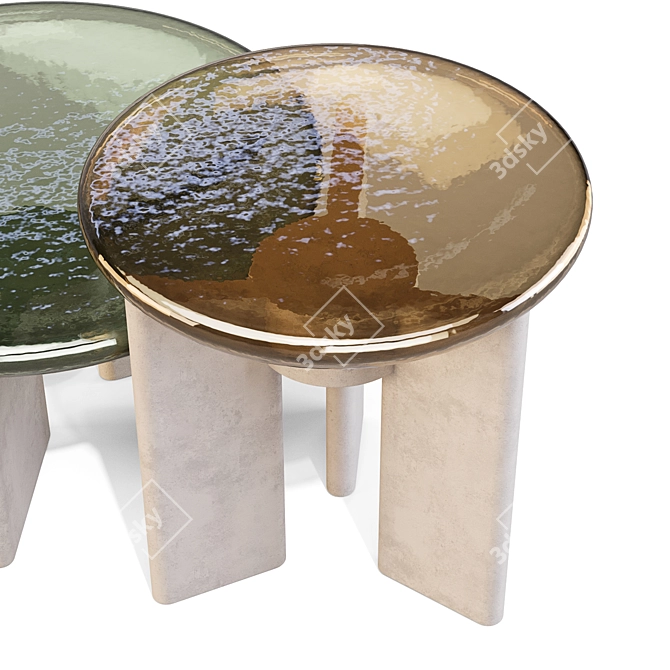 Murano Glass Coffee Table 3D model image 3