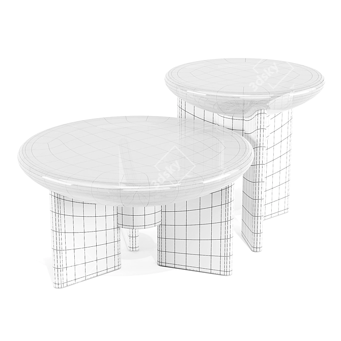 Murano Glass Coffee Table 3D model image 5