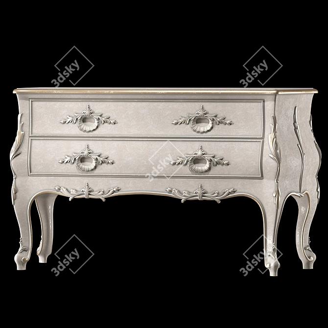 Italian Designer Ivory Nightstand 3D model image 2