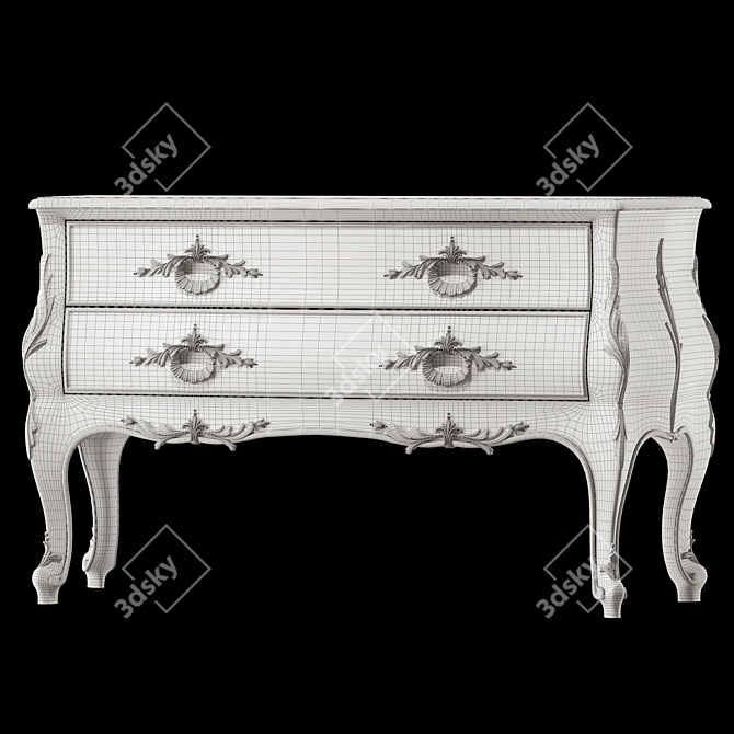 Italian Designer Ivory Nightstand 3D model image 4
