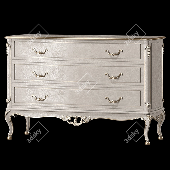 Italian Designer Nightstand and Dresser 3D model image 2