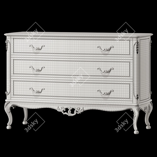 Italian Designer Nightstand and Dresser 3D model image 4