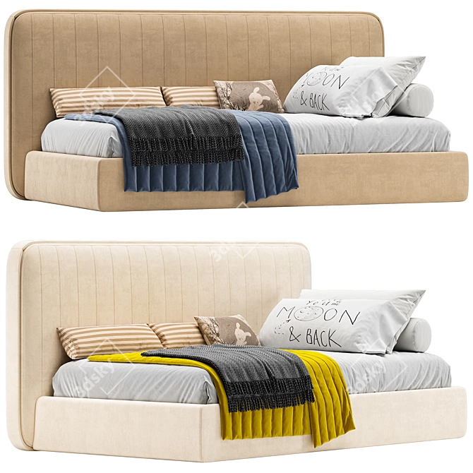 Modern Kids Bed with XForm 3D model image 1