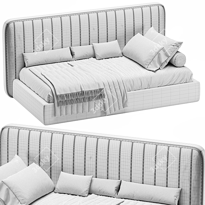 Modern Kids Bed with XForm 3D model image 3