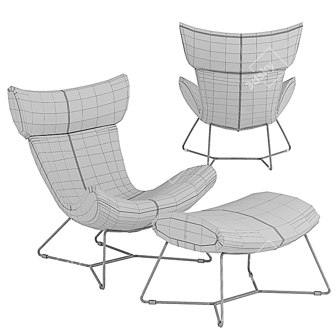 Imola Lounge Armchair 3D Model 3D model image 4