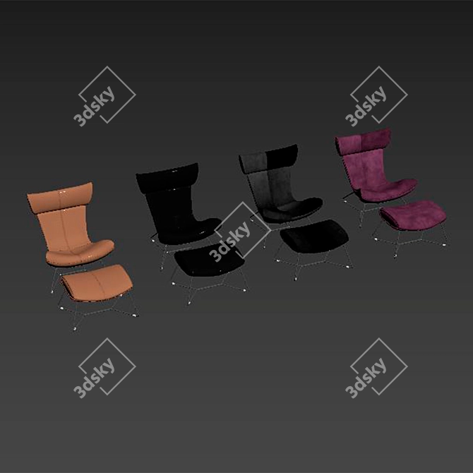 Imola Lounge Armchair 3D Model 3D model image 5