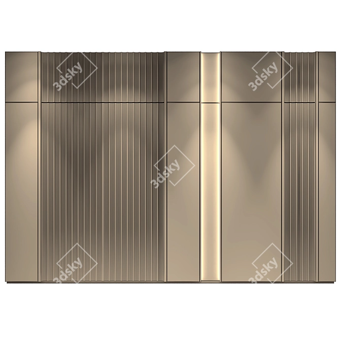 Customizable Wooden Metal Wall Panels 3D model image 2