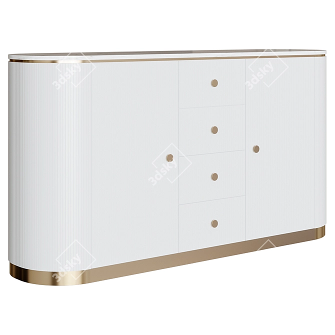 Trevigio White Marble Dresser - Yikahome 3D model image 1