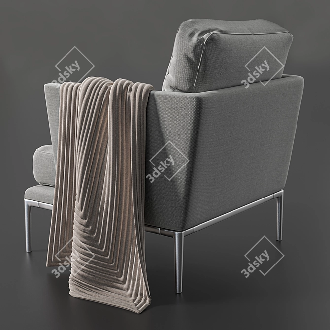 Atoll Leather Armchair - Modern Elegance 3D model image 5