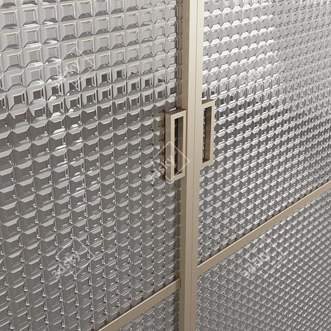 Sliding Doors with Textured Glass 3D model image 2
