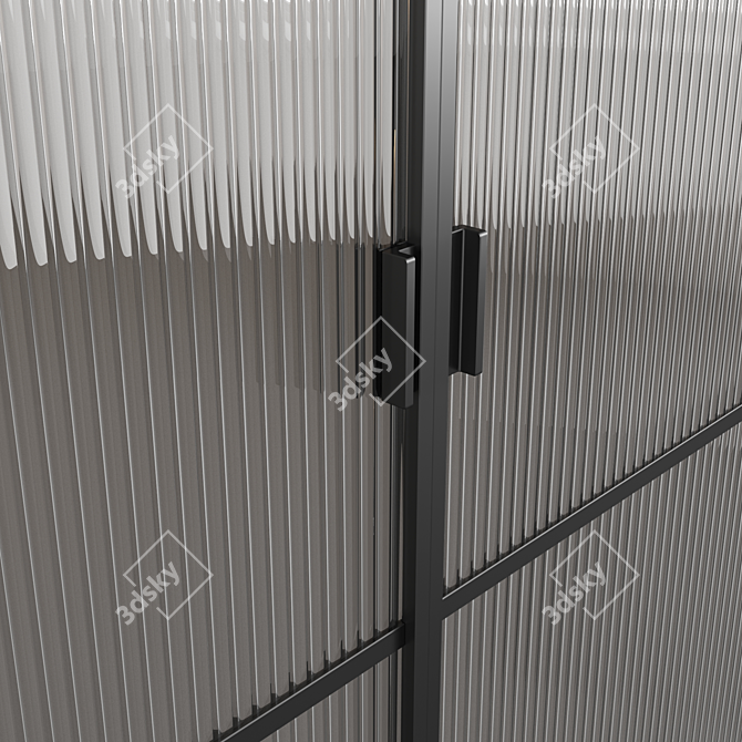 Sliding Doors with Textured Glass 3D model image 3