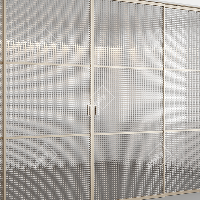 Sliding Doors with Textured Glass 3D model image 6