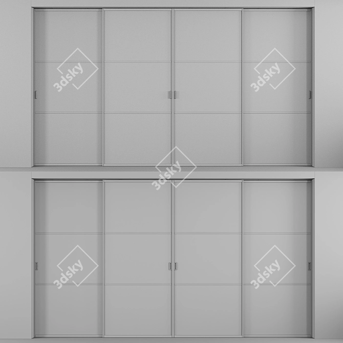 Sliding Doors with Textured Glass 3D model image 7