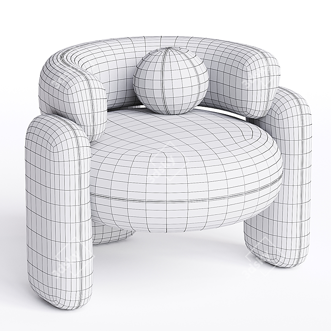 Modern Velvet Armchair by Royal Stranger 3D model image 4