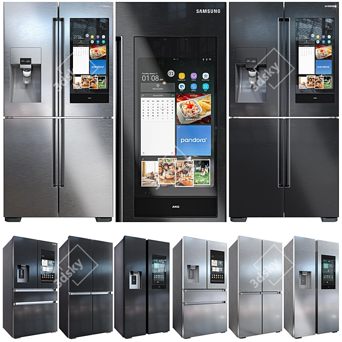 Samsung Fridge Bundle Set 3D model image 3