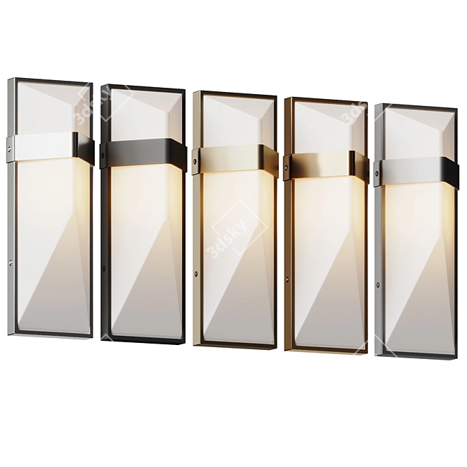 Luxury LED Outdoor Wall Sconce 3D model image 3