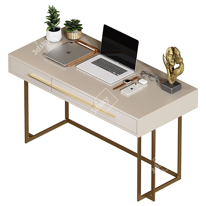 Elegant Neoclassical Office Furniture 3D model image 1