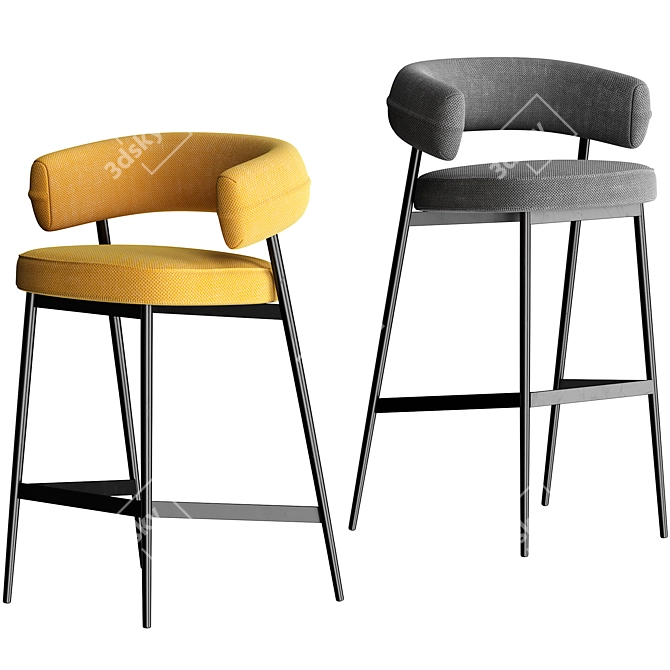 Modern Nena Bar Stool 3D model image 2