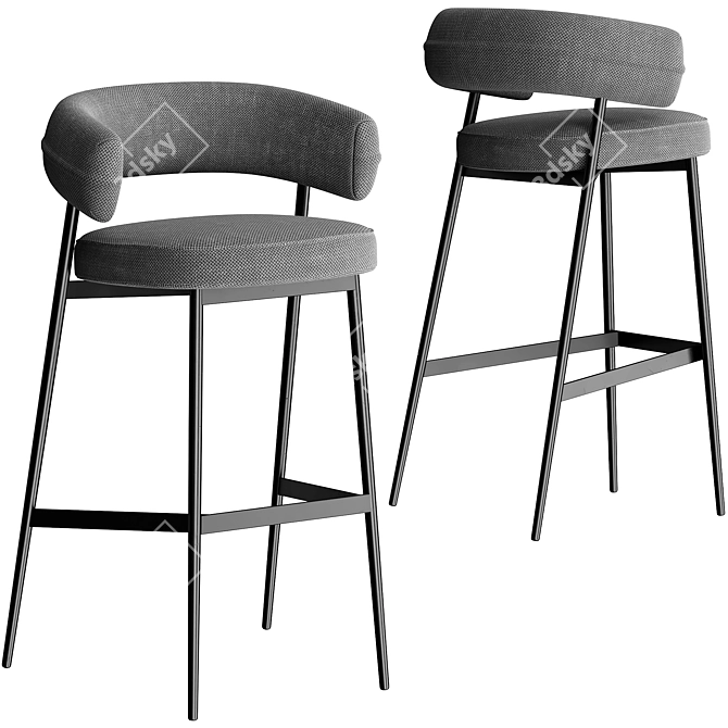 Modern Nena Bar Stool 3D model image 3