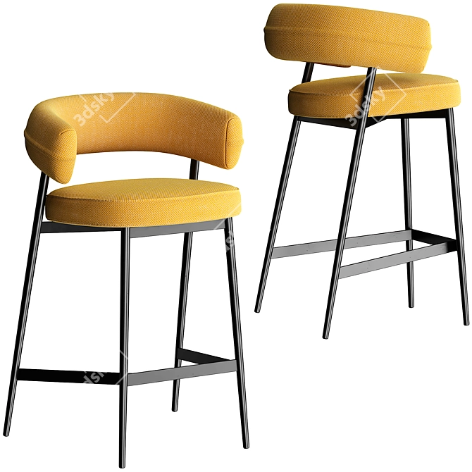 Modern Nena Bar Stool 3D model image 4