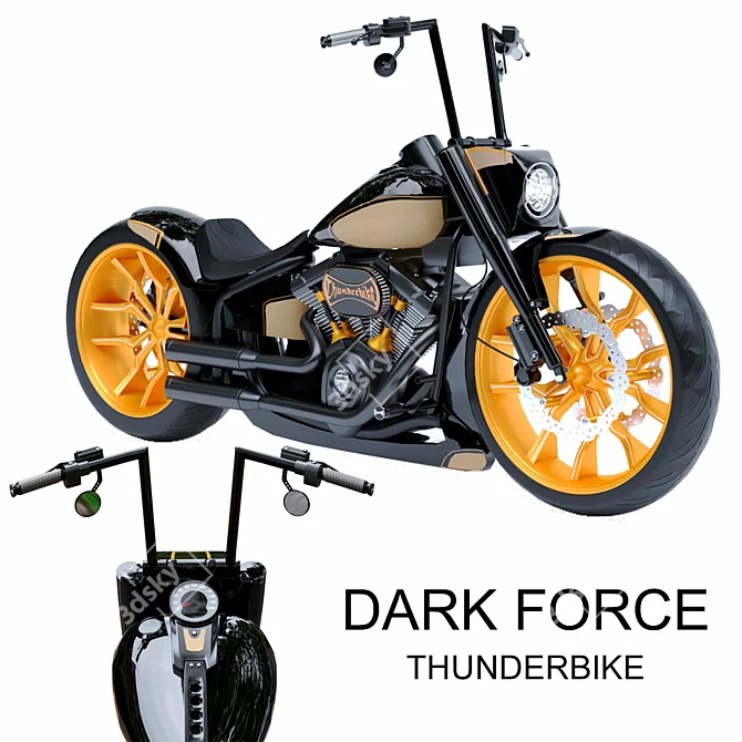 Sleek Dark Force Bike Kit 3D model image 1