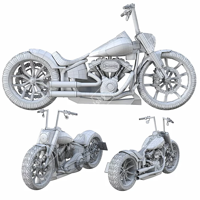 Sleek Dark Force Bike Kit 3D model image 5