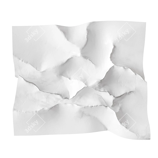 Crumpled Paper Sheets 3D model image 7