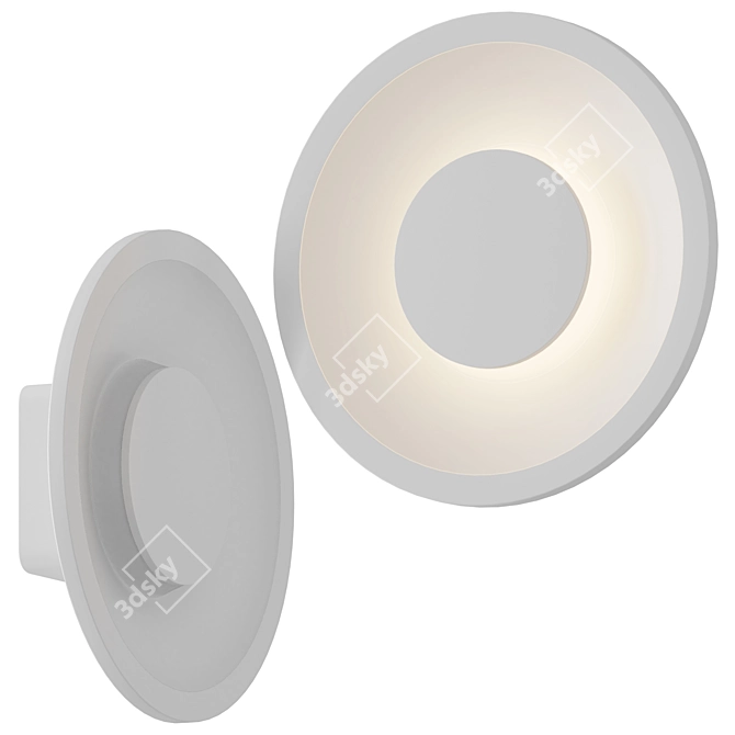 Futuristic White Disc Maya Sconce 3D model image 1
