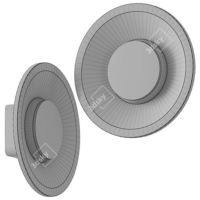 Futuristic White Disc Maya Sconce 3D model image 2