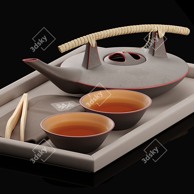 Zen Tea Ceremony Set 3D model image 2